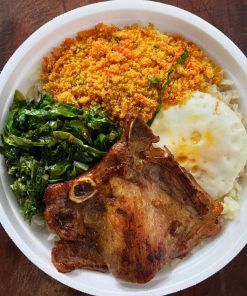 Marmita G, com bisteca grelhada